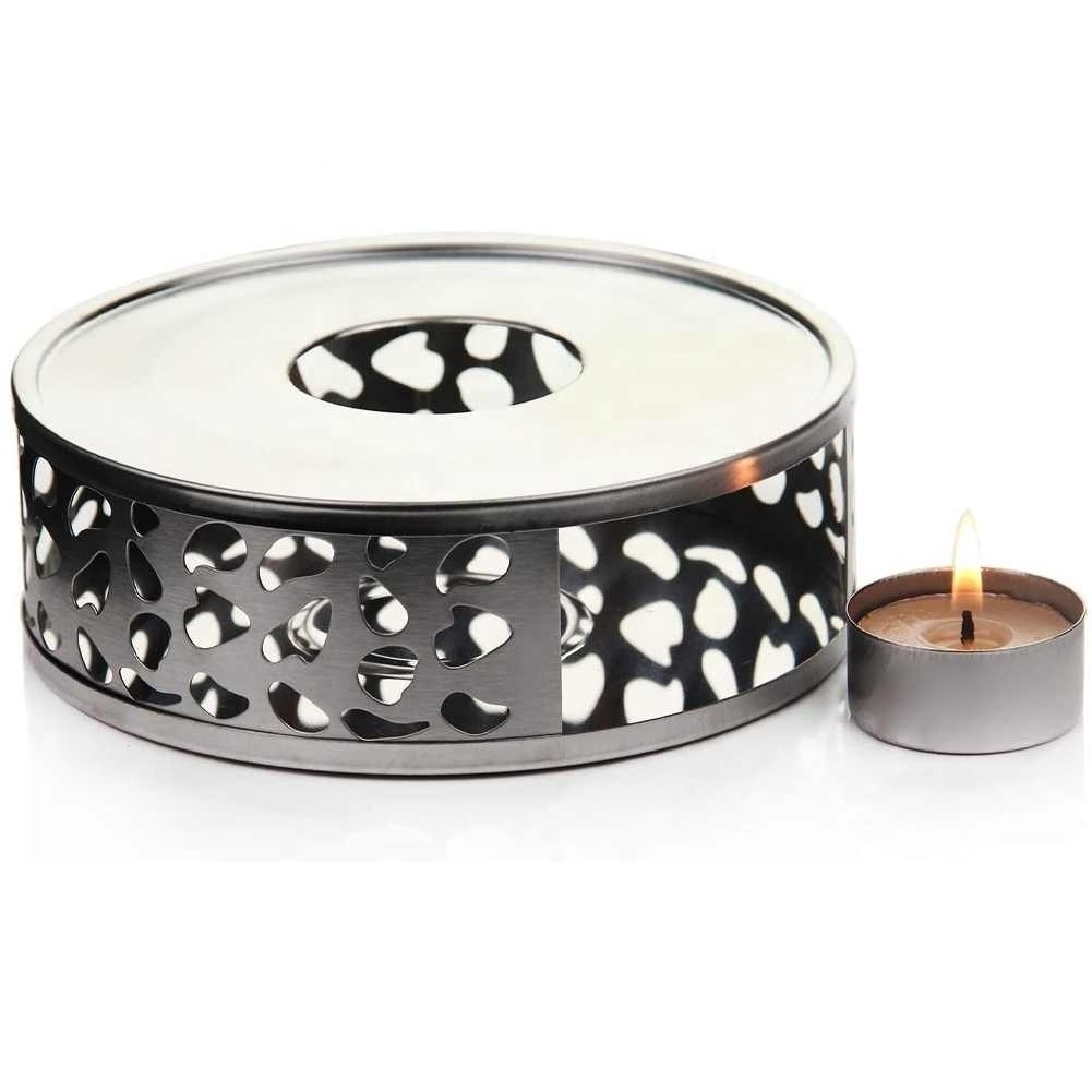 Tea Warmer - Stainless Steel Teapot Warmer with Tea Light Candle for Glass Teapot and Other Heatproof Dish Warming Use