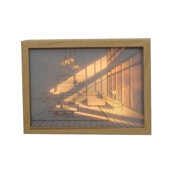 Creative Lighting Painting Decoration For Bedroom Bedside Small Night Light Photo Frame Decoration Sunshine Painting Gift