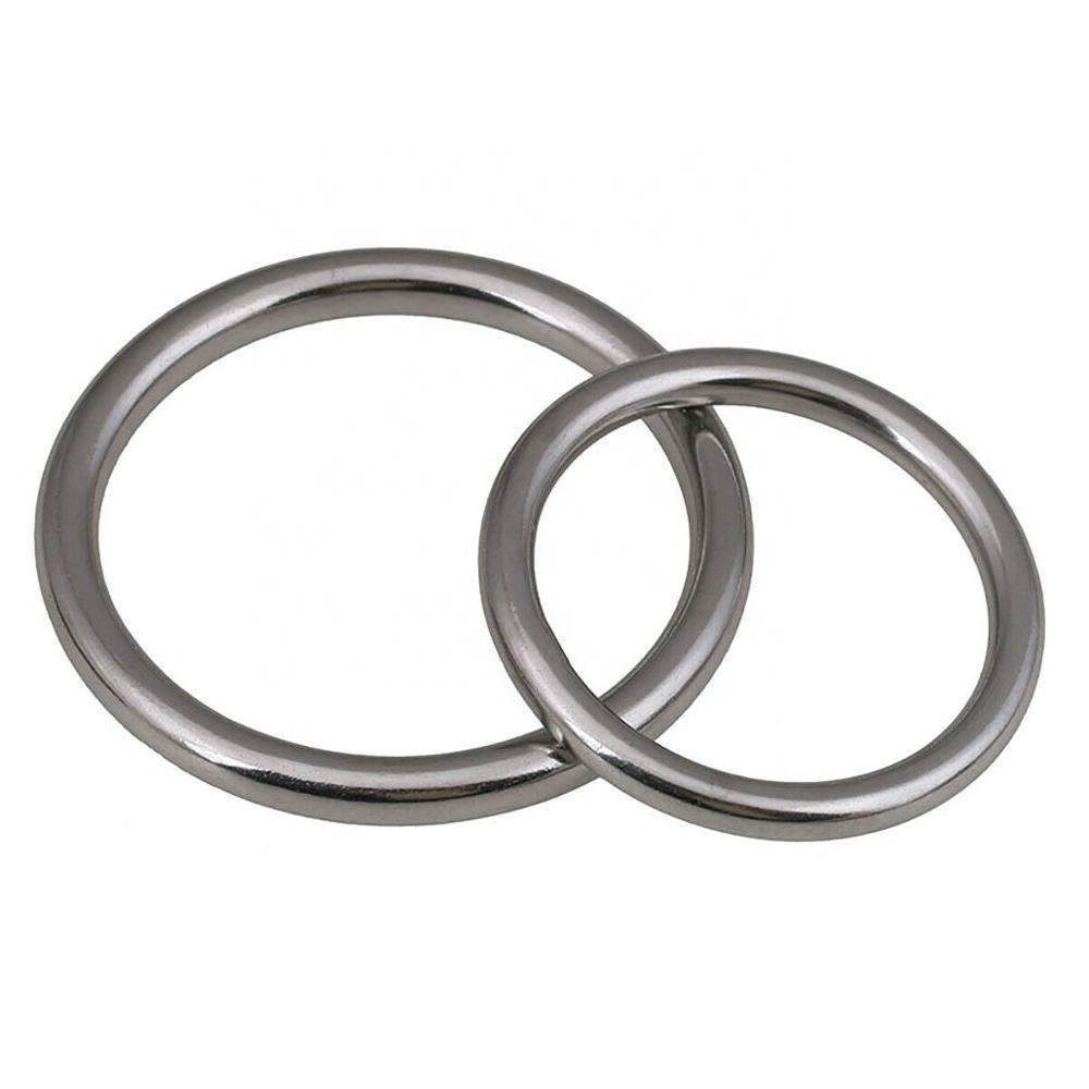 Heavy Duty Welded Round Rings Smooth Solid O Ring 304 Stainless Steel For Rigging Marine Boat Hammock Yoga Hanging Ring M3-M6