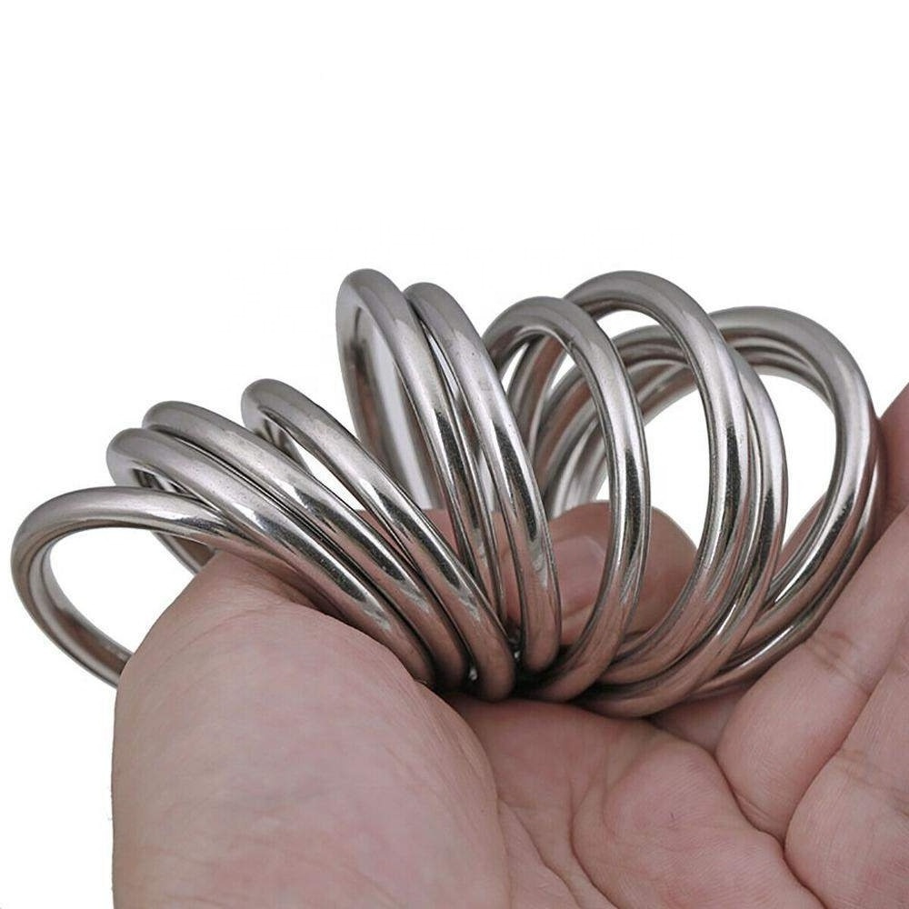 Heavy Duty Welded Round Rings Smooth Solid O Ring 304 Stainless Steel For Rigging Marine Boat Hammock Yoga Hanging Ring M3-M6