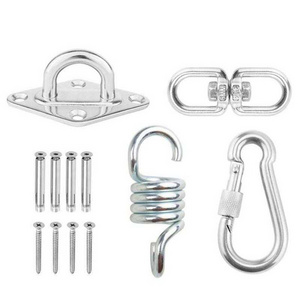 New Stainless Steel Hammock Chair Hanging Kit Ceiling Mount Spring Swivel Snap Hank Hook Camping