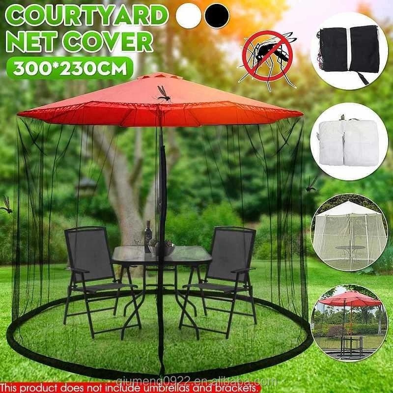 Courtyard Net Cover Sunshade Mosquito Mosquito Outdoor Straight Umbrella Net Gauze Cover Black White Mosquito Net