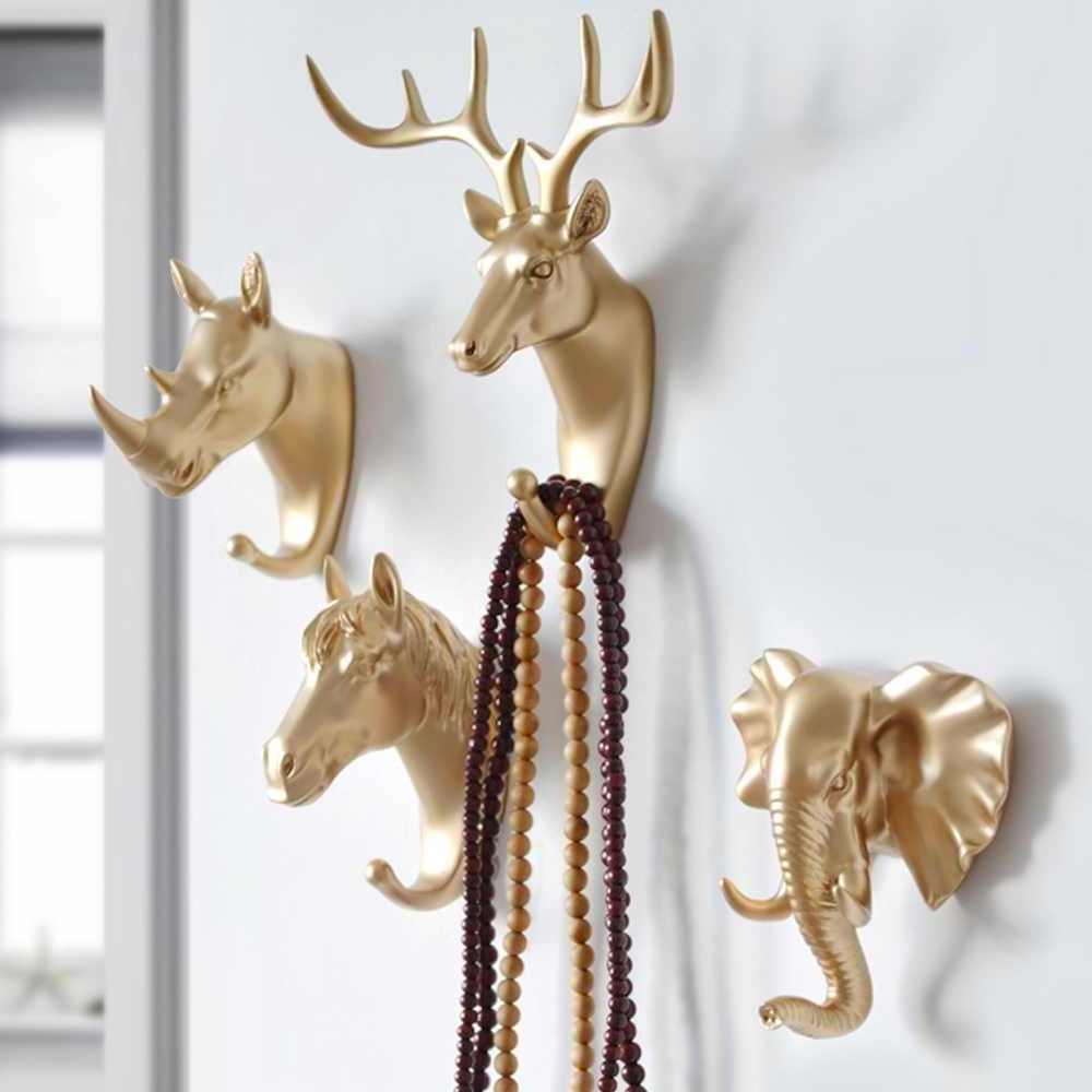 Wall Hanging Hook Deer Antlers Wall Coat Rack For Clothes Self Adhesive Display Racks Key Hanger Wall Storage Horns Hangers