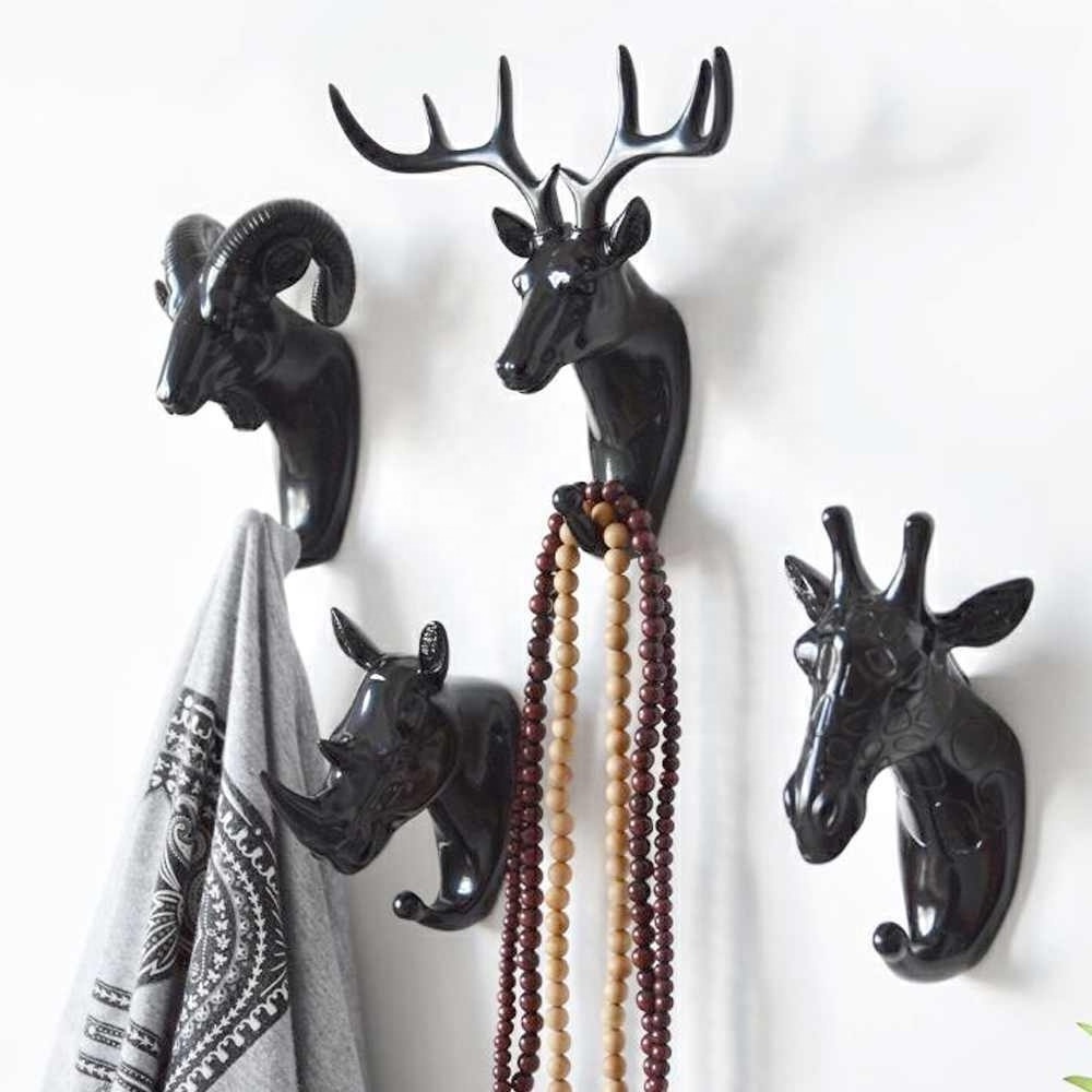 Wall Hanging Hook Deer Antlers Wall Coat Rack For Clothes Self Adhesive Display Racks Key Hanger Wall Storage Horns Hangers