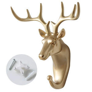 Wall Hanging Hook Deer Antlers Wall Coat Rack For Clothes Self Adhesive Display Racks Key Hanger Wall Storage Horns Hangers