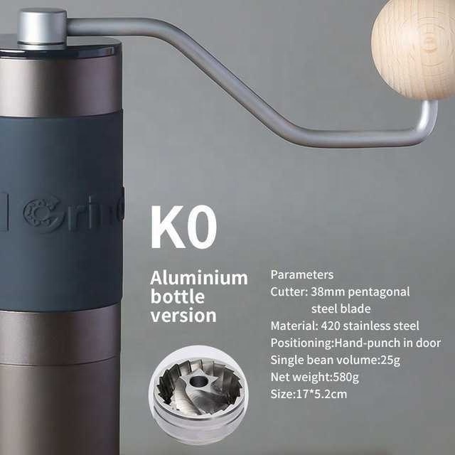 Kingrinder K0 Manual Coffee Grinder Adjustable Grind Settings Coffee Bean Grinder 38mm Stainless Steel Conical Burr Mill