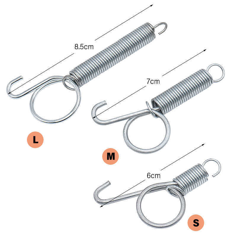 10 Packs Spring Hooks for Rabbit Cage Spring Latch Door Cage Hooks Wire Cage Clips Snap Hooks Multifunctional 3 Sizes