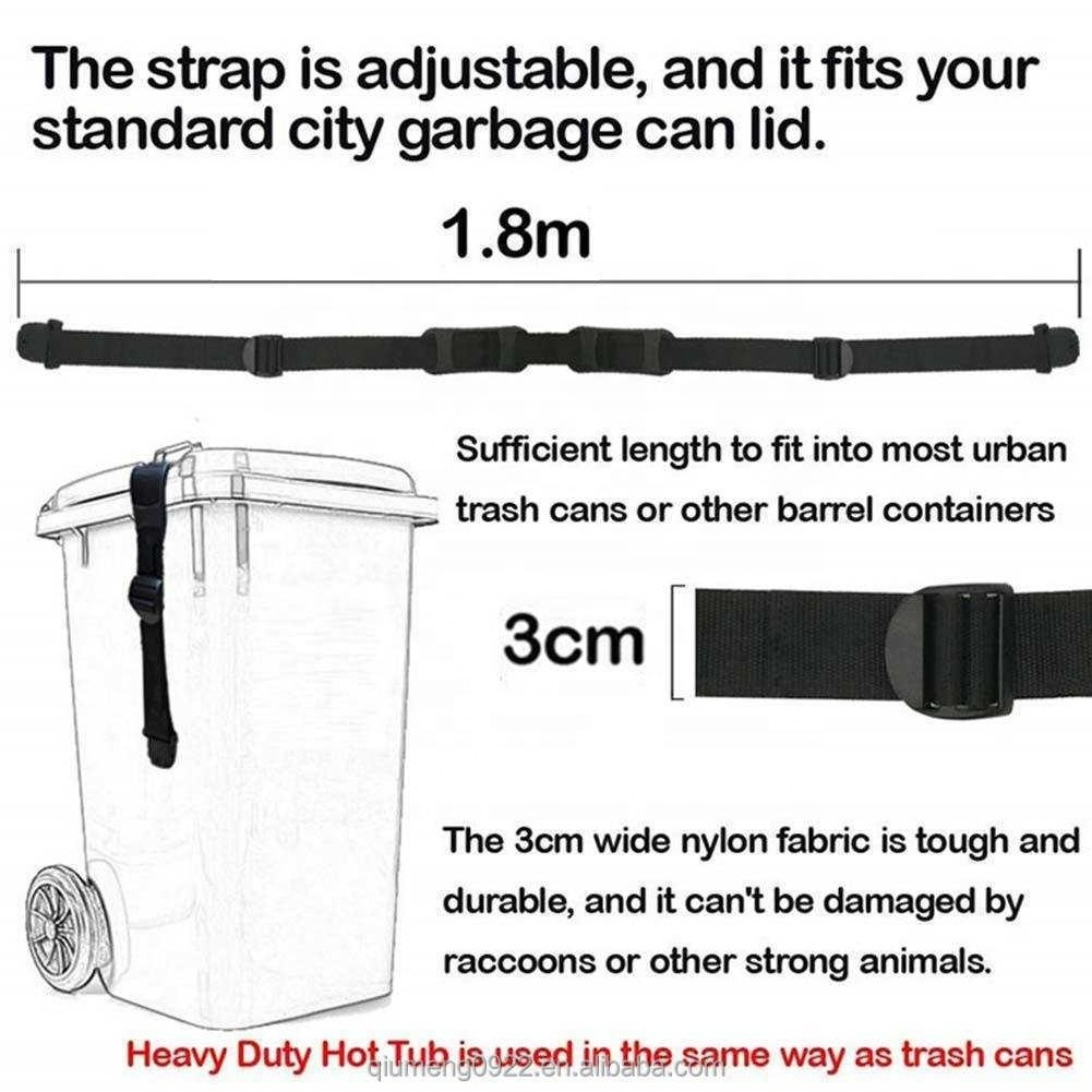 Nylon Anti-wear Strong Adjustable Quick Shackle No Mess Lock Fixed Trash Can Strap Lid Security Tool Garbage Bin Screws Outdoor