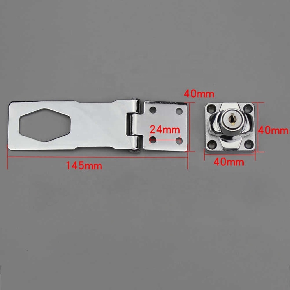 Plating Self Locking Security Hasp Staple Lock 2.5/3/4 inch StainlessSteel 2 Key Cabinet Lock Drawer Padlock Door/Shed/Gate Lock