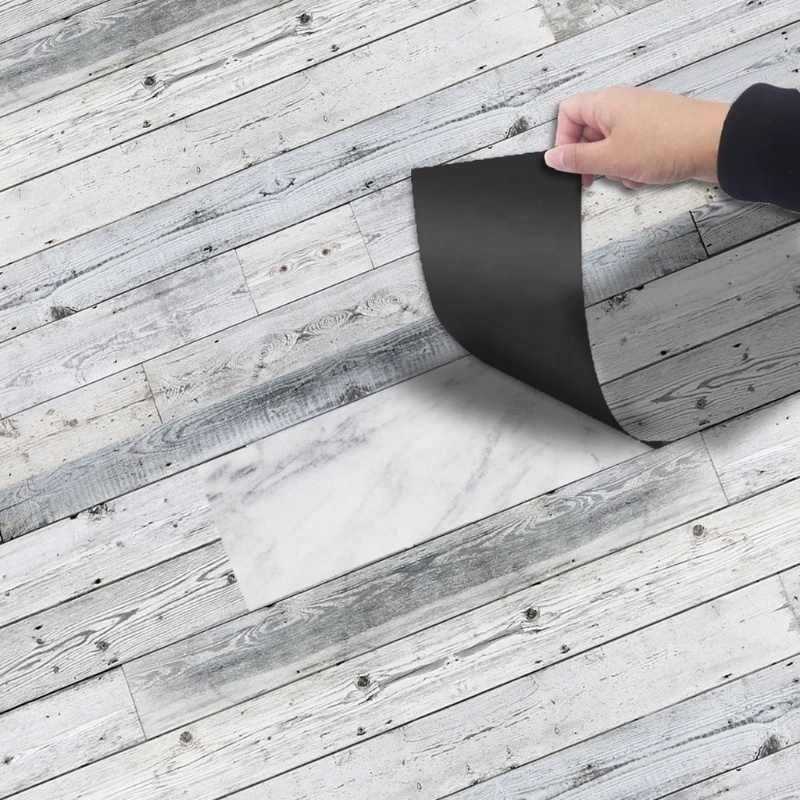 2 Rolls Floor Stickers PVC Waterproof Self-adhesive Bedside Wall Decoration Wallpaper Kitchen Bathroom Home Decoration