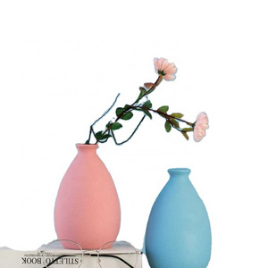 Cute Colorful Frosted Ceramic Vases Small Dining Table Vase For Single Flower Decorative Desktop Vase Filler Home Kitchen Decor