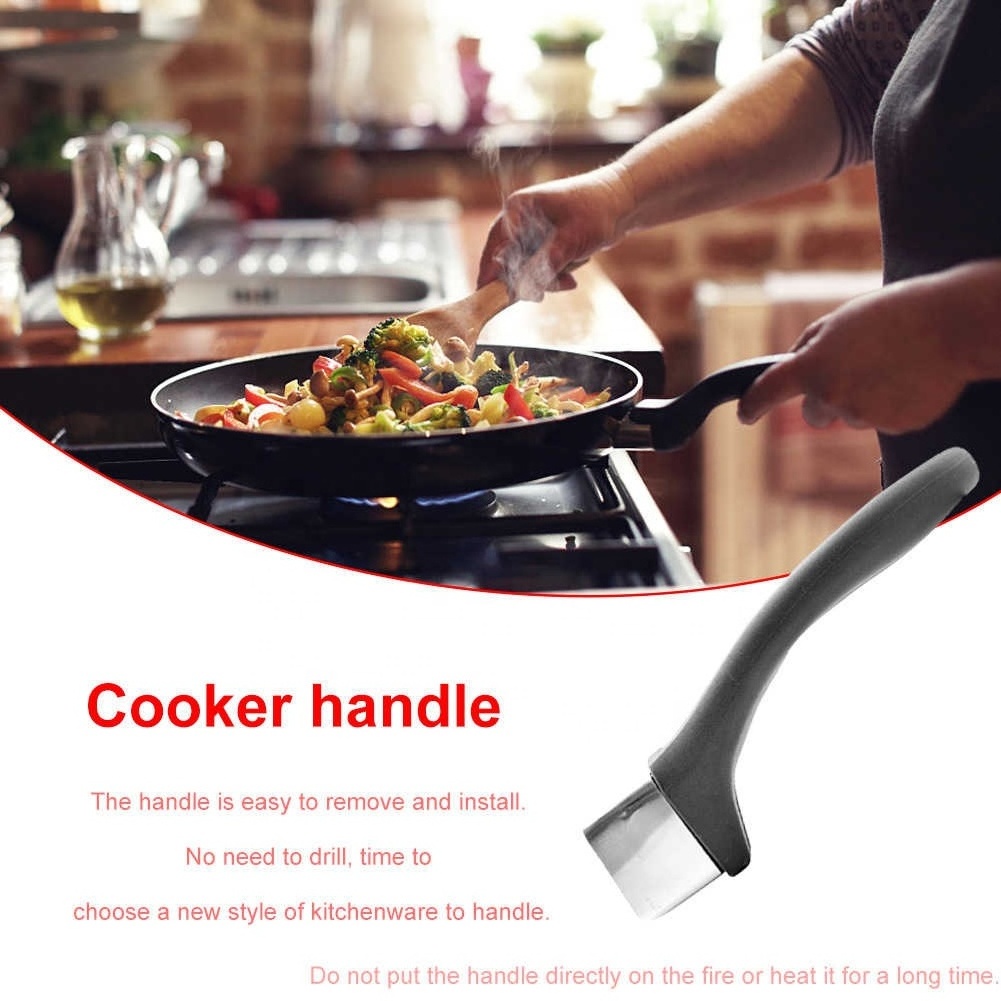 Detachable Cooking Supplies Household Ergonomic Bakelite Grip Pan Handle Anti Scalding Non Slip Heat Resistance Adjustable Tool