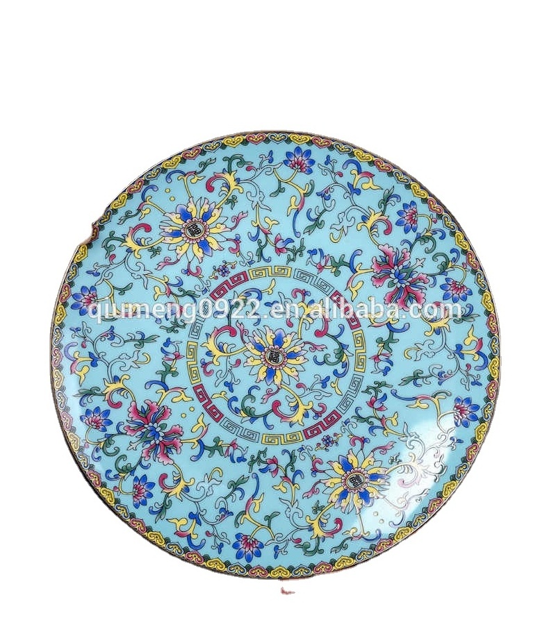 Jingdezhen Chinese Ceramic Food Plate Kitchen Utensils Porcelain Dinner Plates Color Enamel Bone china Dish Tableware