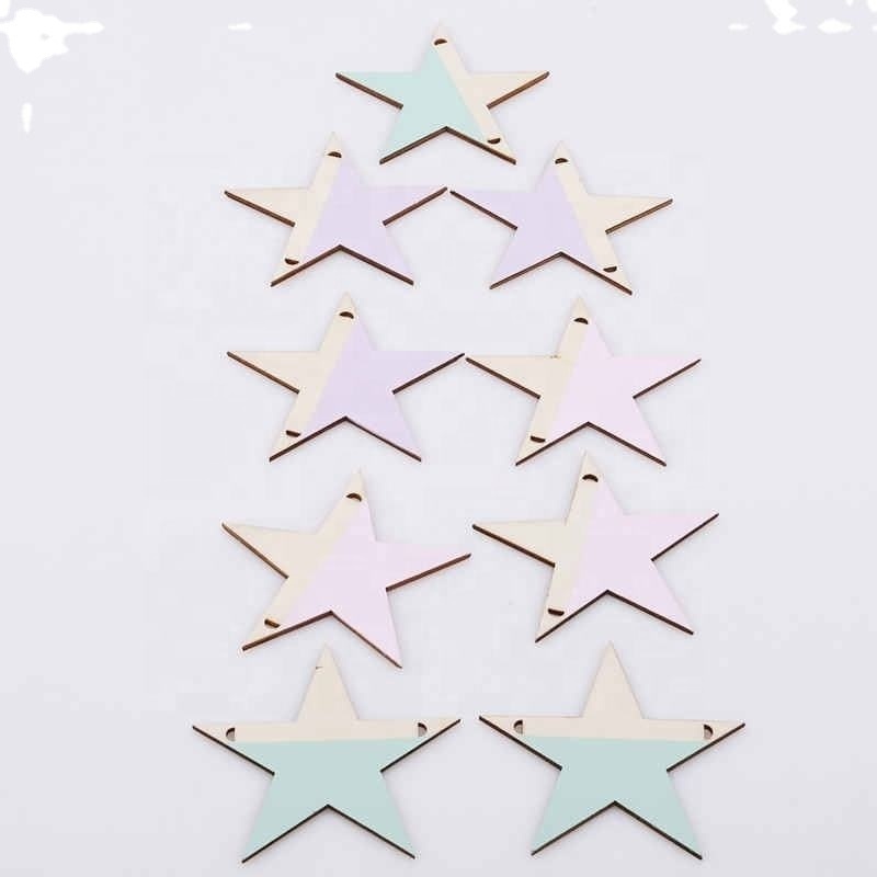 Nordic Wooden Beads Stars Hanging Banners, Children's Room Fashion Soft Furnishings, Girl Room Wall Hanging Decorations