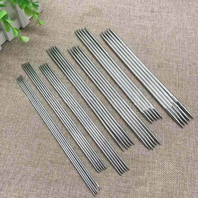 5Pcs/set 20cm Stainless Steel Crochet Hooks For DIY Weave Knitting Tools, Straight Knitting Needles, Sewing Accessories