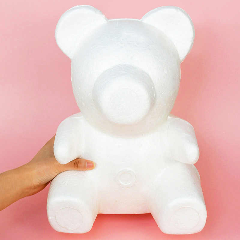 Christmas Ornament Polystyrene Styrofoam Modeling Bear White Foam Bear Heart Ball DIY Craft Wedding Gifts Artificial Flower Head