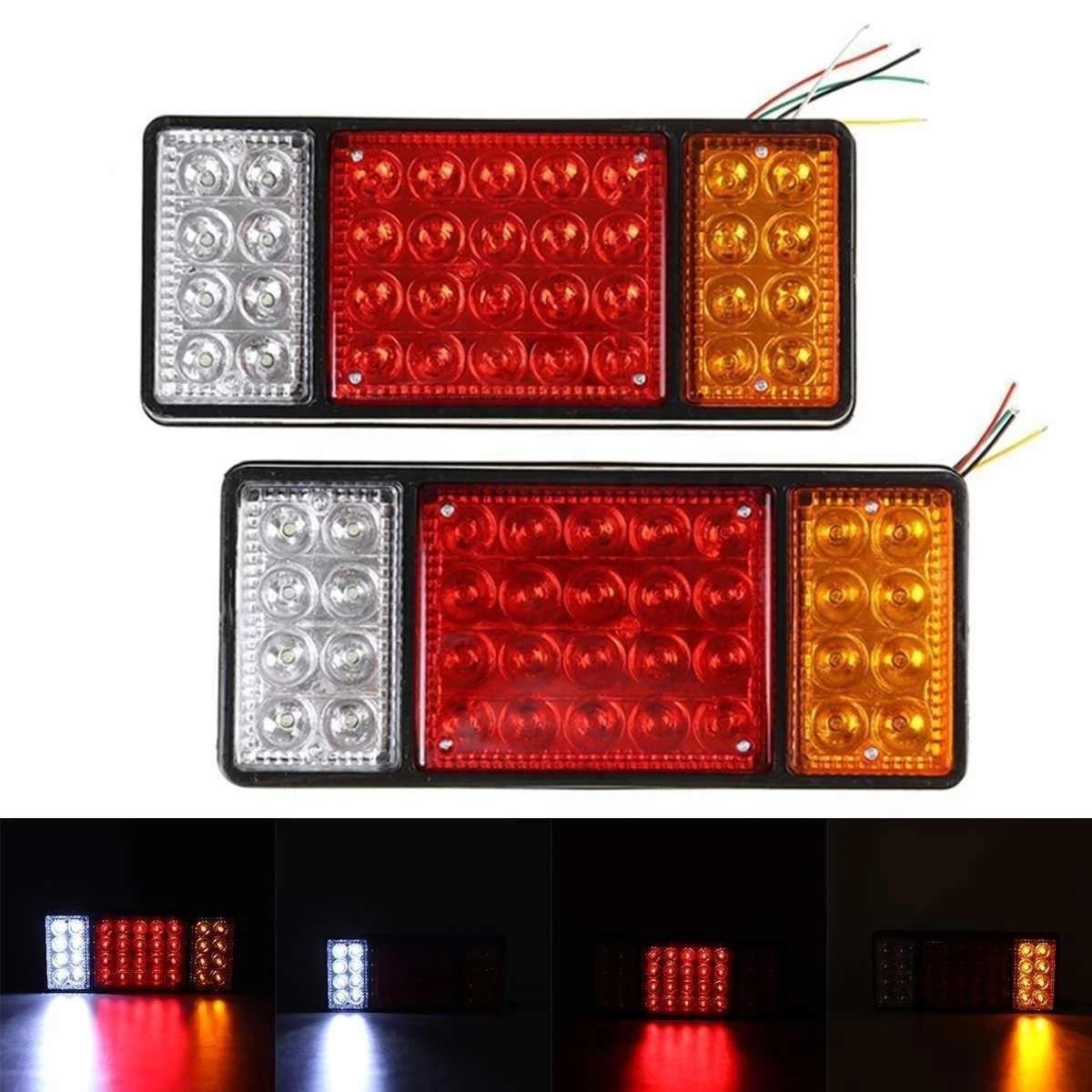 2pcs 12V 36 LED Car Truck Tail Light Taillight Rear Stop Brake Light Indicator Signal Lamp Boat Trailer Caravan Van Lorry