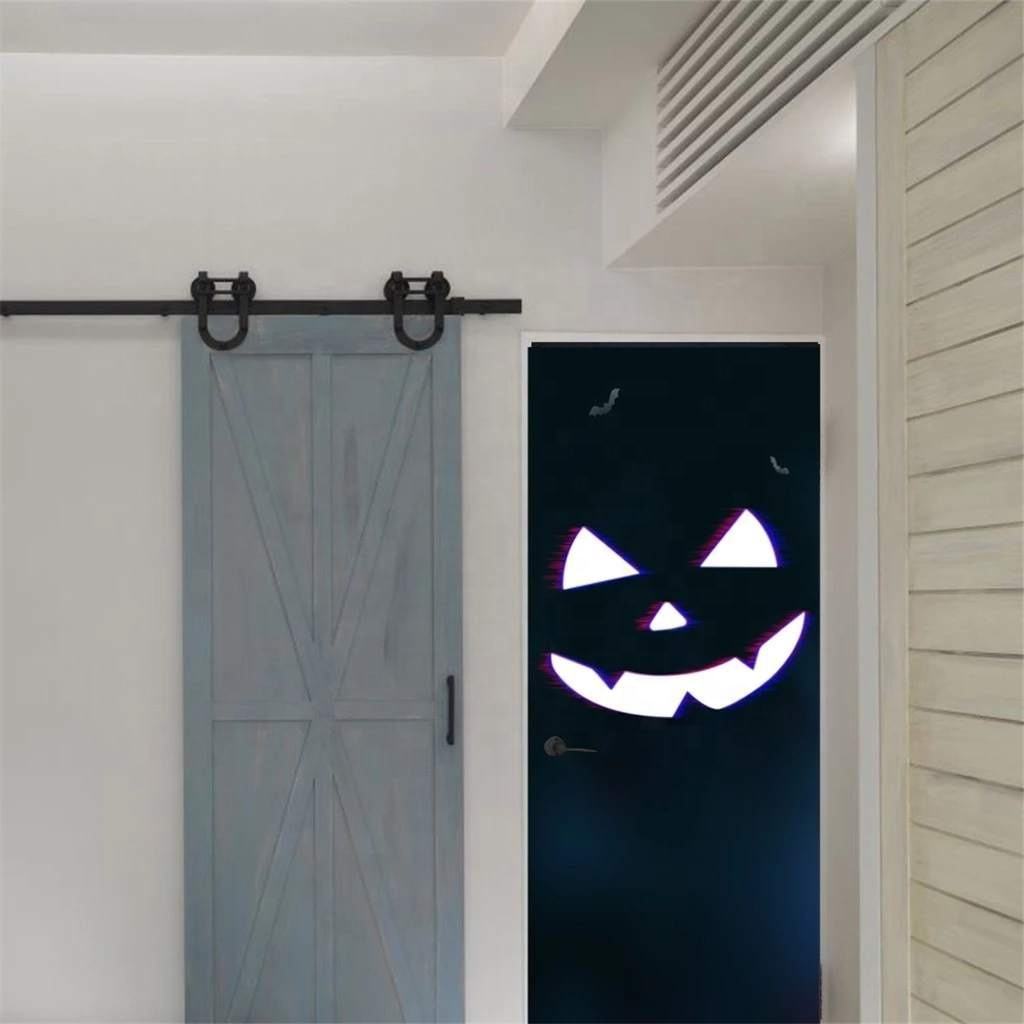 Halloween Door Sticker,  Car Tiles Glass Furniture Tiles Mirror, Pumpkin Print Home Wall Decals,Background 38.5X200cm PVC