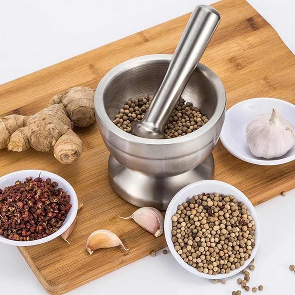 Manual Vegetable Cutter, Stainless Steel Garlic Press, Beans Onion Cabbage Shredder, Masher Bowl Grinding Ginger Cuisine Gadget