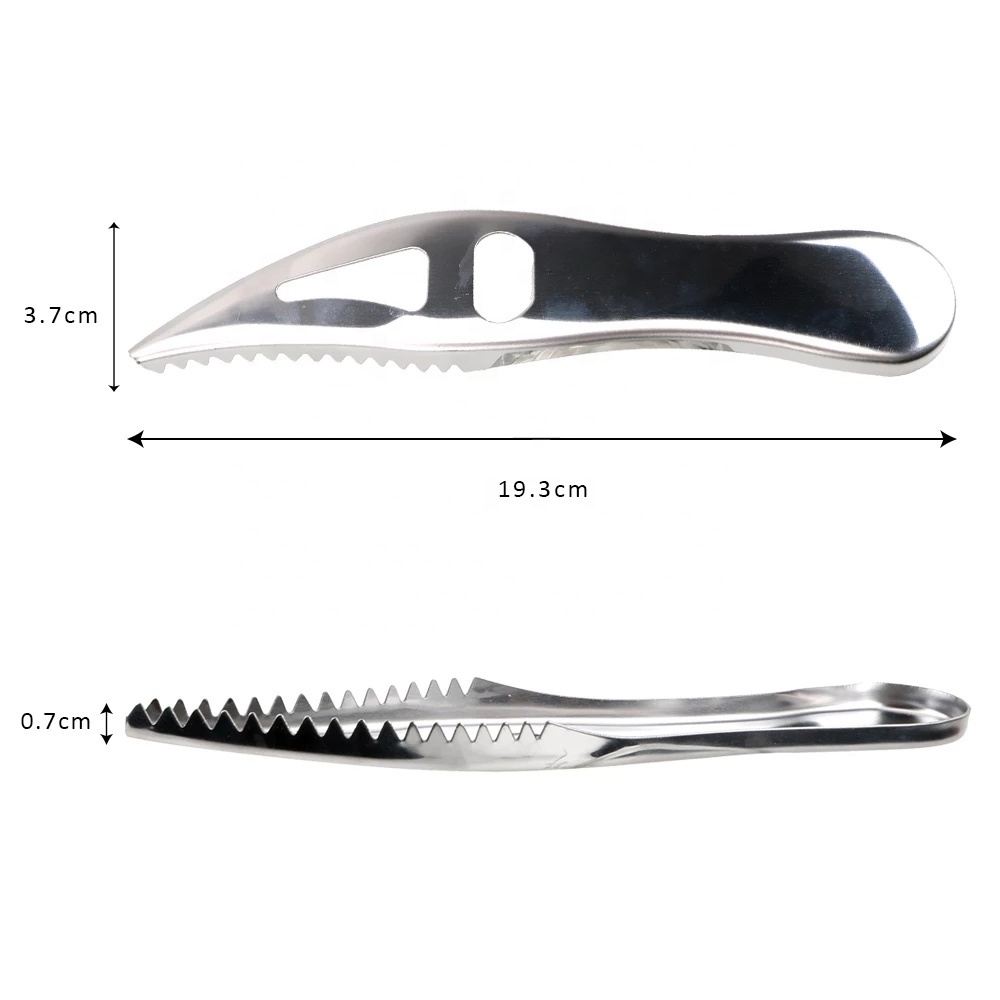 Fish Skin Scraper Scaler Brush Stainless Steel Fish Scale Planer Kitchen Accessories Seafood Tools Cooking Tools Peeler Remover