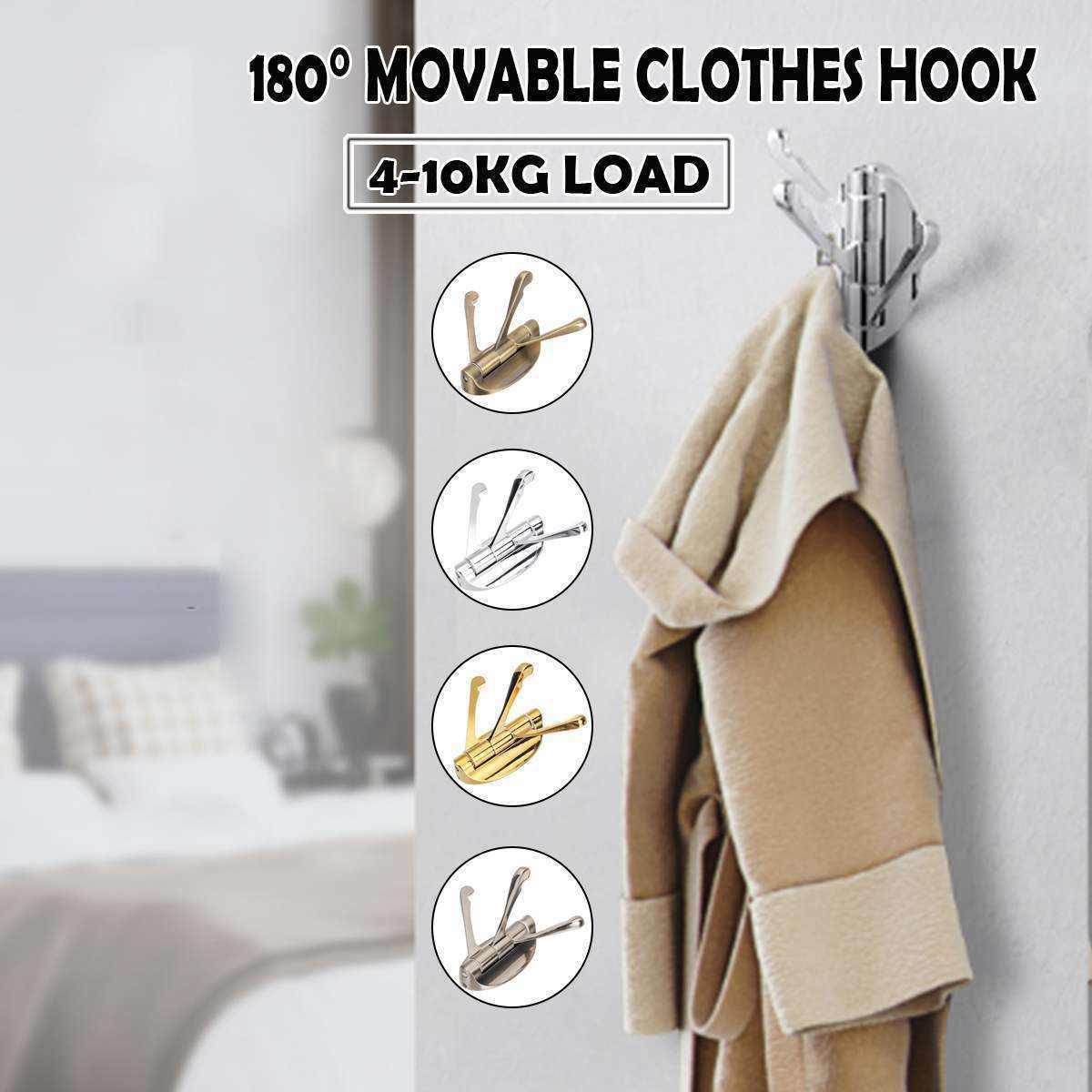 Robe Hook Wall Towel Hook for Bathroom Zinc Alloy Coat Rustproof Hook Hanger for Kitchen Hardware