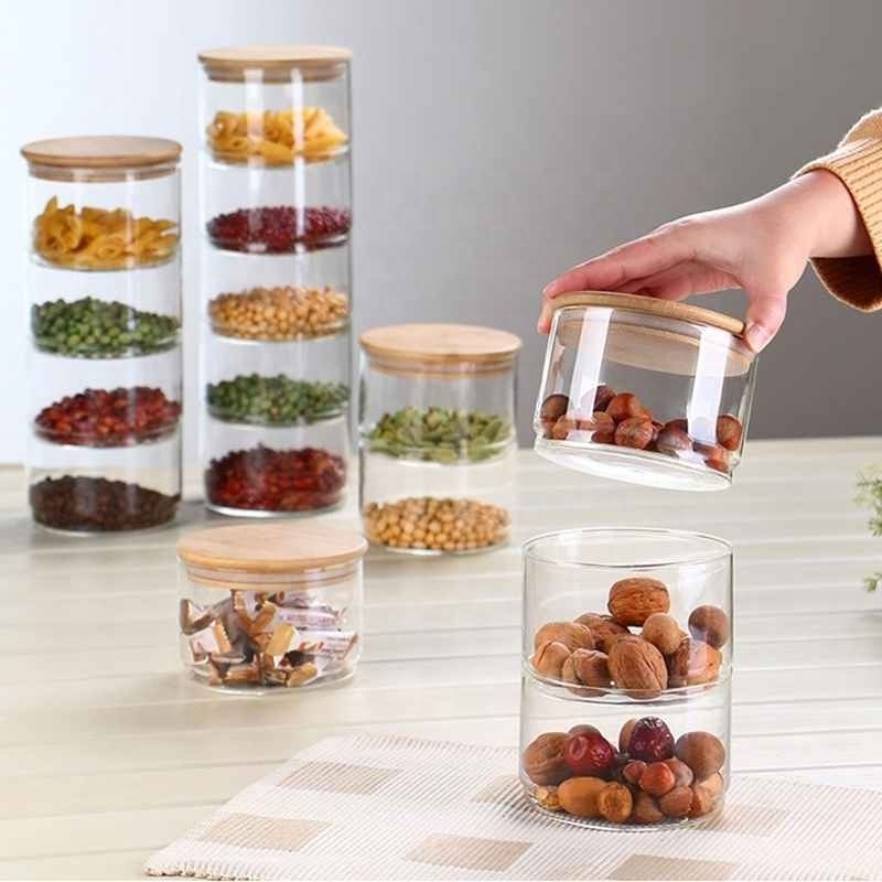 Mason Borosilica Glass Jar Kitchen Food Bulk Container Set For Spices Dried Fruit Storage Can Salad Bowl Box