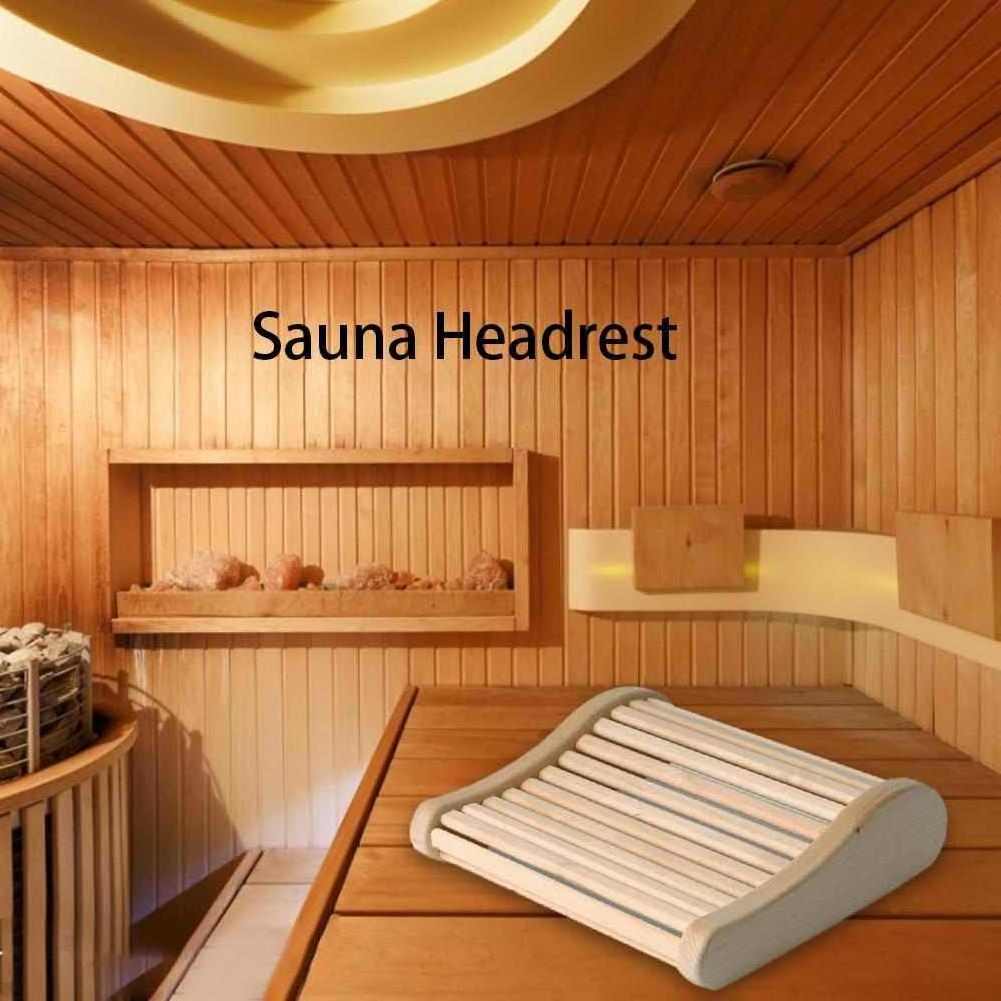 Wooden Pillow Durable Sauna Headrest Curved Cushion Bathroom Bedroom Office Nap Pillow Neck Support Improve Sleep Spine Relive