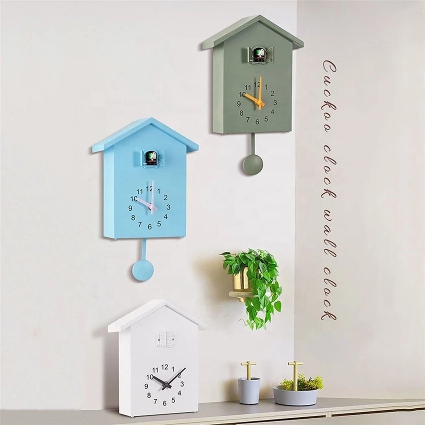 Bird Timer Pendulum Clocks Hanging Wall Mounted Clock Watch Home Office Decoration Desktop Table Clock