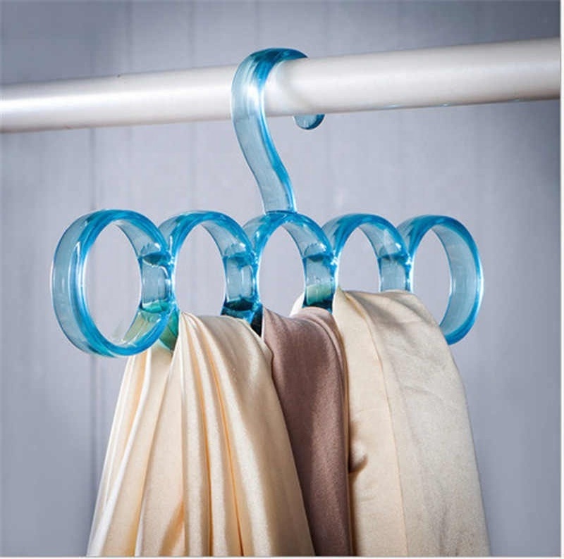 2PCS Minimalist Scarf Hanger Nordic Minimalist Clothes Hanger 5-Ring Circular Hole Tie Clothes Scarf Storage Rack