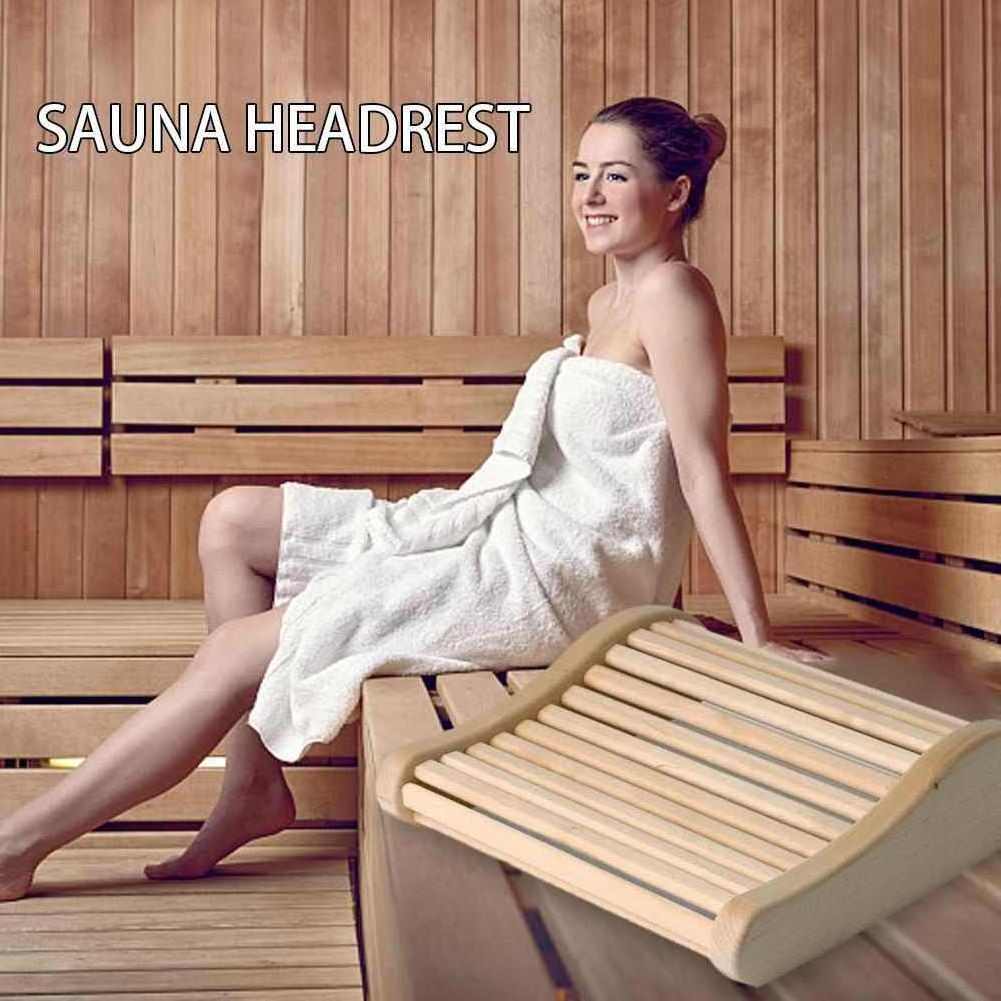 Wooden Pillow Durable Sauna Headrest Curved Cushion Bathroom Bedroom Office Nap Pillow Neck Support Improve Sleep Spine Relive