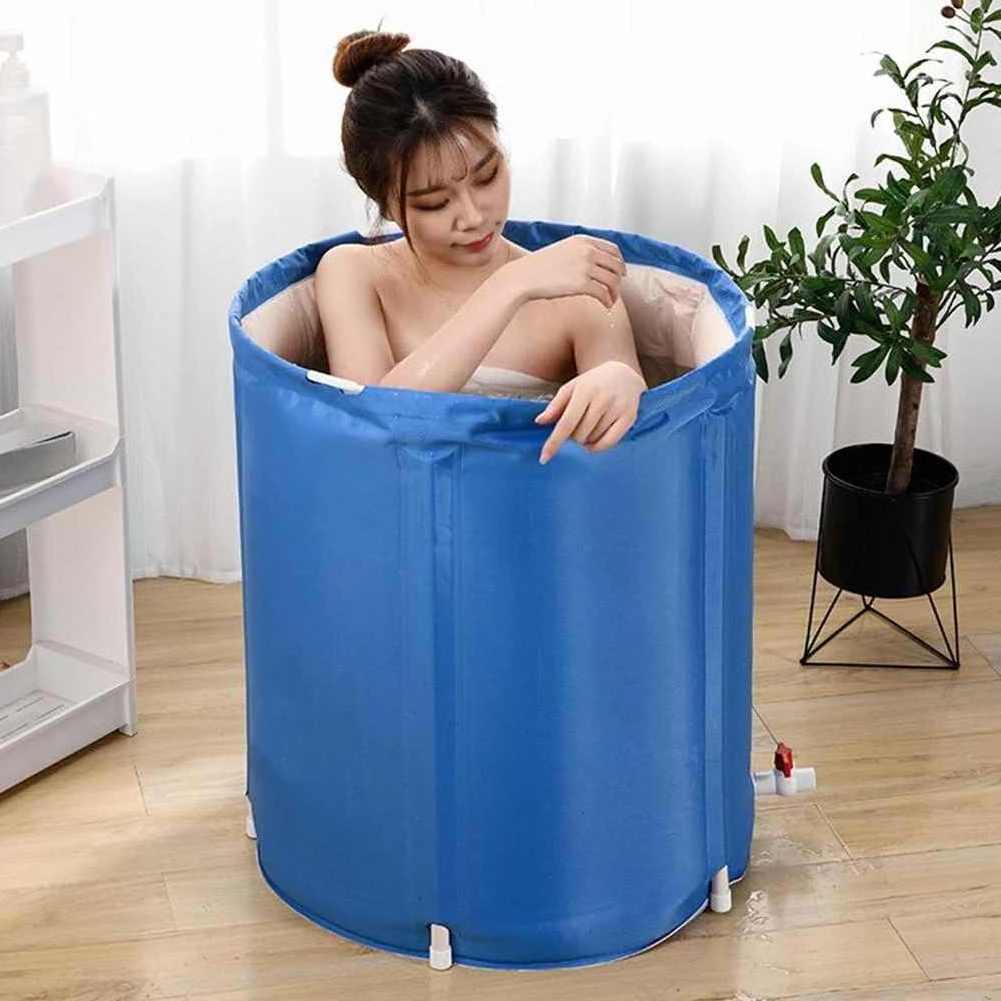 Foldable Bath Bucket Portable Bathtub  Three Layers Thickened Bathing Tub Family Bathroom Movable SPA Tub For Adult Children 150