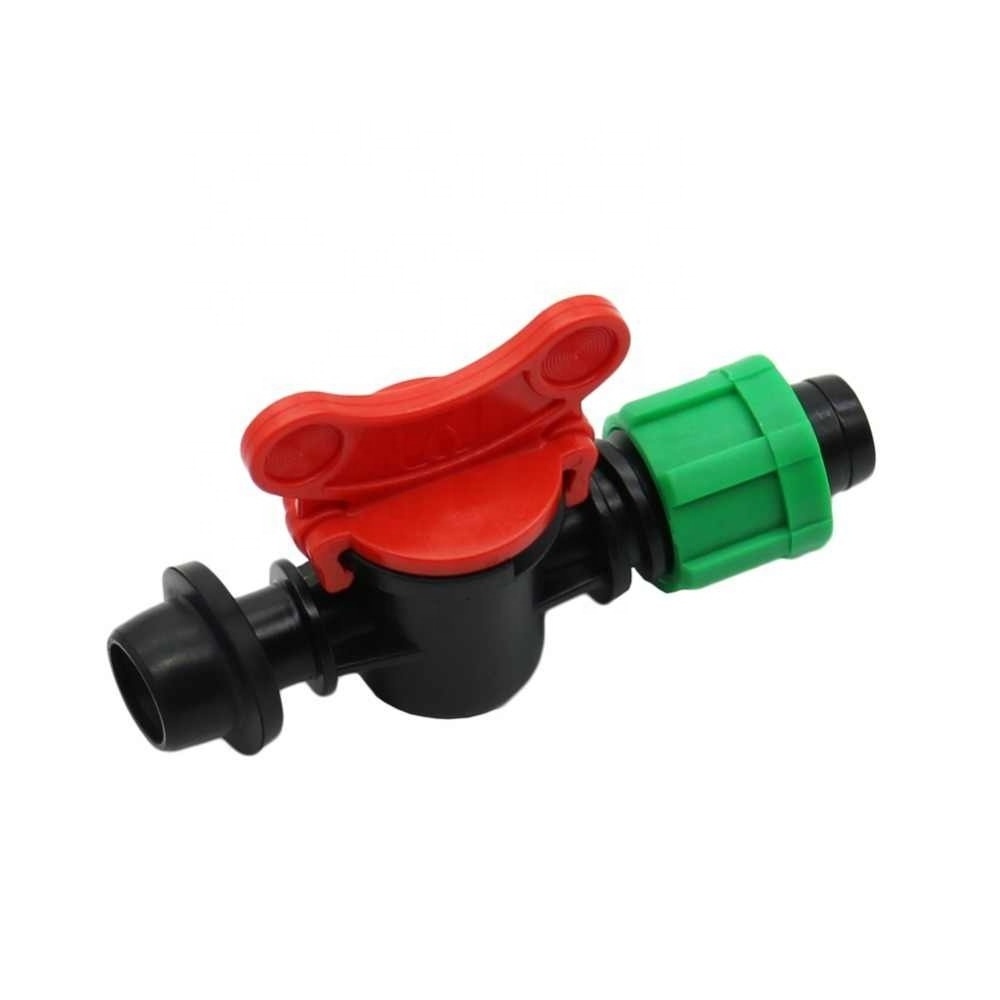 Drip Irrigation Tape Cranes Valve Garden Hose Waterstop Connector With Lock nut Rubber Ring Agriculture tools Bypass Valve