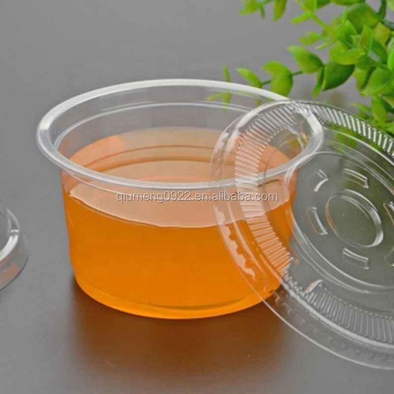 100Pcs/Set Disposable Cups Set Of 250ml Sauce Pot Container Jello Shot Cup Slime Storage with Lid for Ketchup