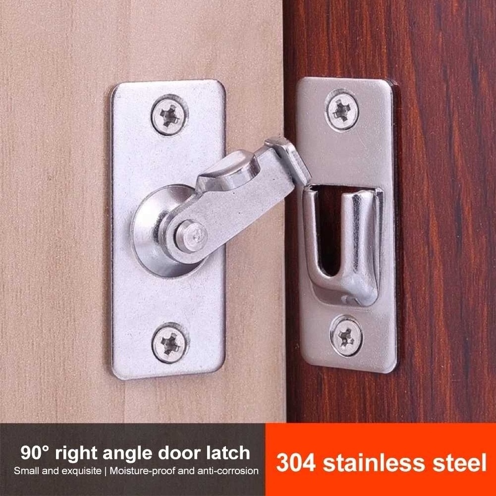 90 Degree Right Angle Door Latch Stainless Steel Locks Bolt for Barn Sliding Door Flip Buckles Household Ornaments