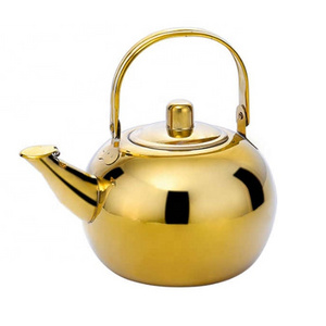 Stainless Steel gold Teapot Coffee Pot Kettle with Tea Leaf Infuser Filter Coffee Maker Large Capacity Kung Fu Tea Set tea pot