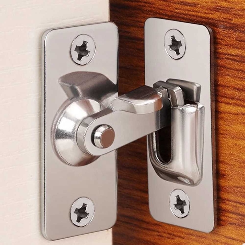 90 Degree Right Angle Door Latch Stainless Steel Locks Bolt for Barn Sliding Door Flip Buckles Household Ornaments