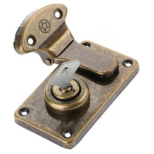 Vintage Lock+Key Silver Buckle Alloy Toggle Hasp w/screws Latch Catch Clasp 73*41mm Wood Jewelry Box Wine Case Chest Furniture