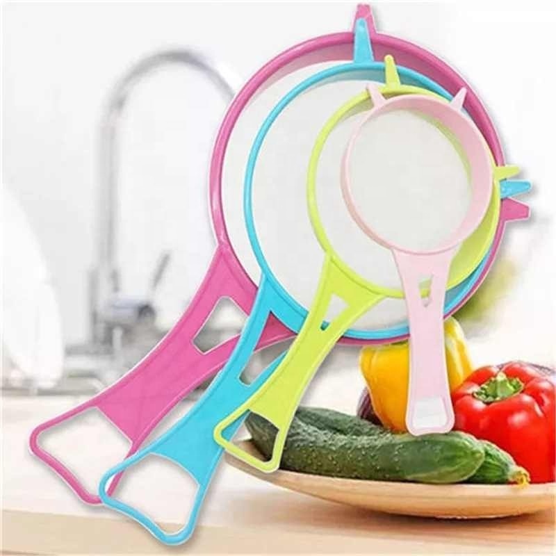 New Hot Sell Plastic Fine Mesh Strainer Colander Flour Sieve With Handle Juice And Tea Strainer Kitchen Tools