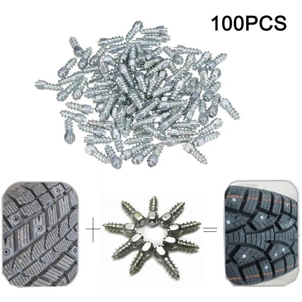 12 mm New Model Snow Screw Tire Studs Anti Skid Falling Spikes Wheel Tyres 100PCs for Car Motorcycle Bicycle For Bmw Ford Audi