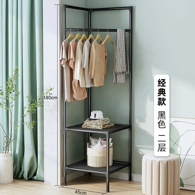 Corner Coat And Hat Rack Floor To Ceiling Bedside Clothes Hanging Rack Simple Storage Rack Wall Corner Clothes Hanging Storage