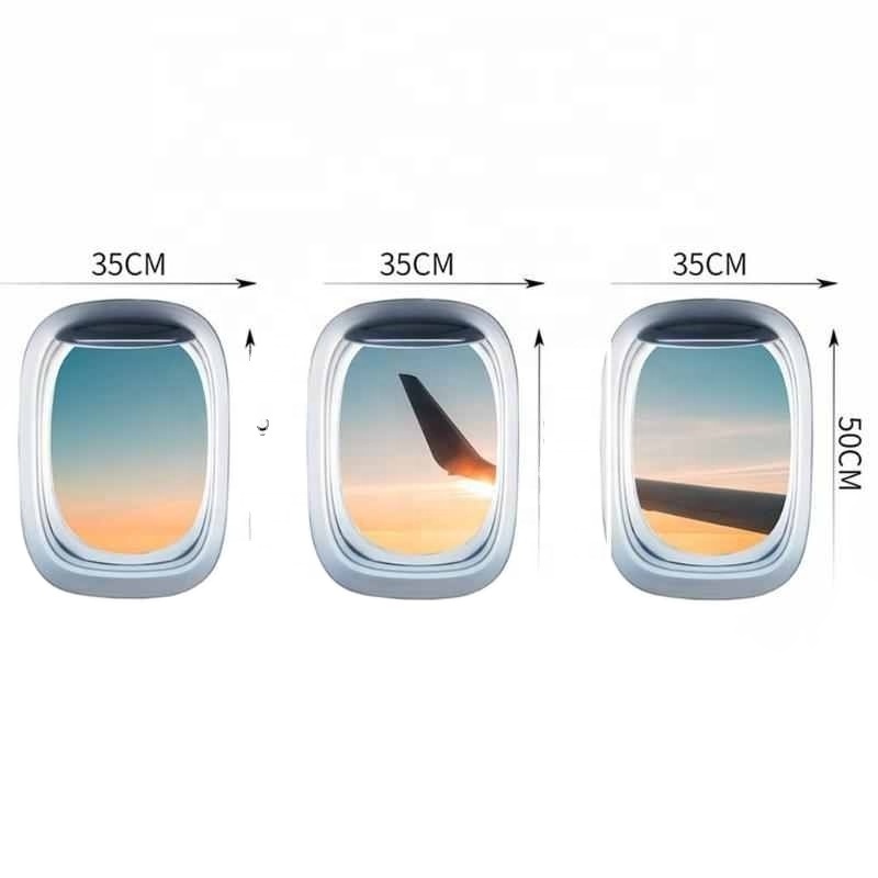 Landscape Wallpaper Airplane Wall PVC Sticker Decal Art Mural Window View Home Decoration Living Room Wallpaper