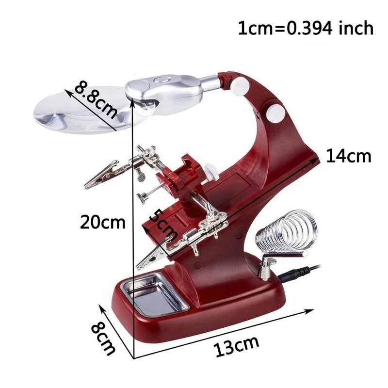 LED Clamp Soldering Iron Stand Helping Hands Magnifying Glass Magnifier Crocodile Clip SMD Hands Soldering Iron Stand