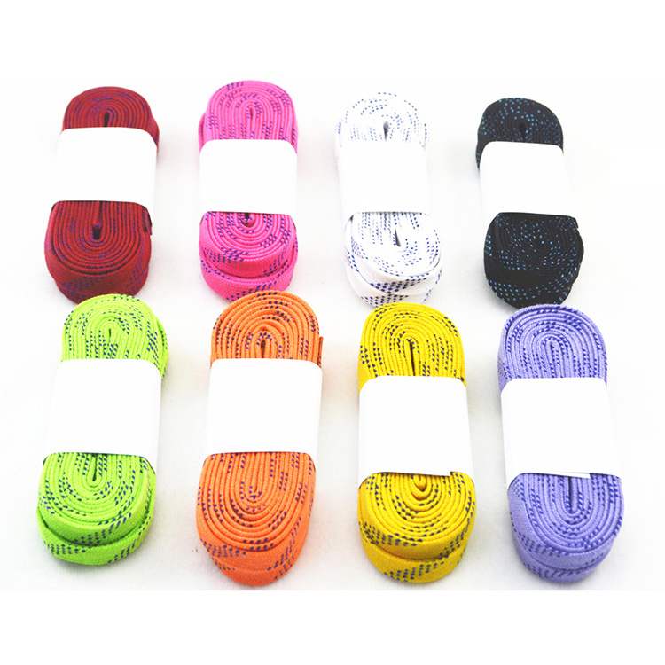 Wholesale Colored Flat Custom Waxed Hockey Skate Shoe Laces