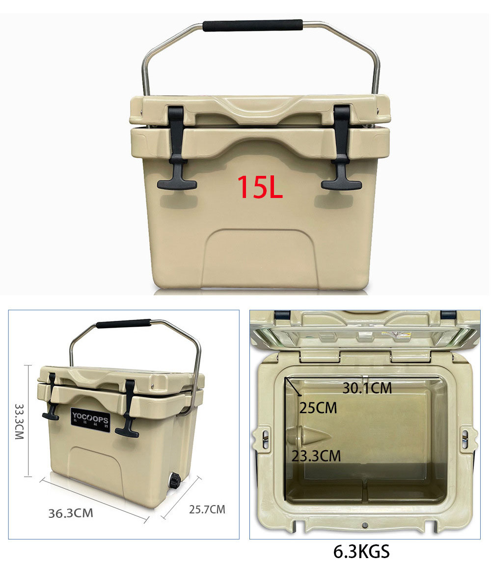 15L Small Plastic Ice Cool Box Customize Outdoor Camping Picnic Portable Mini Cooler Box with Lock