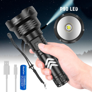 Led White Laser Strong Light Camping Lighting Adjustable Telescopic Emergency Rechargeable Flashlights 18650 IP67 Convenient