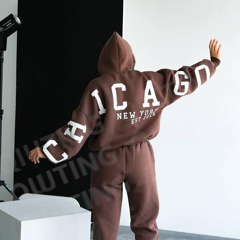 custom logo hoodies and sweat pants jogger set woman,women tracksuit 2 two piece set sweatpants and hoodie set,women hoodies