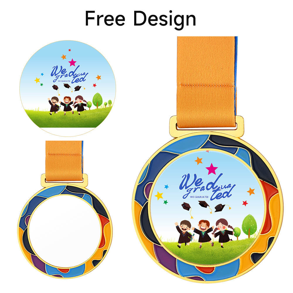 Manufacturer Design Your Own Cartoon Cute Children's Medals Transparent Acrylic Medal Marathon Football Sport Games Award Trophy