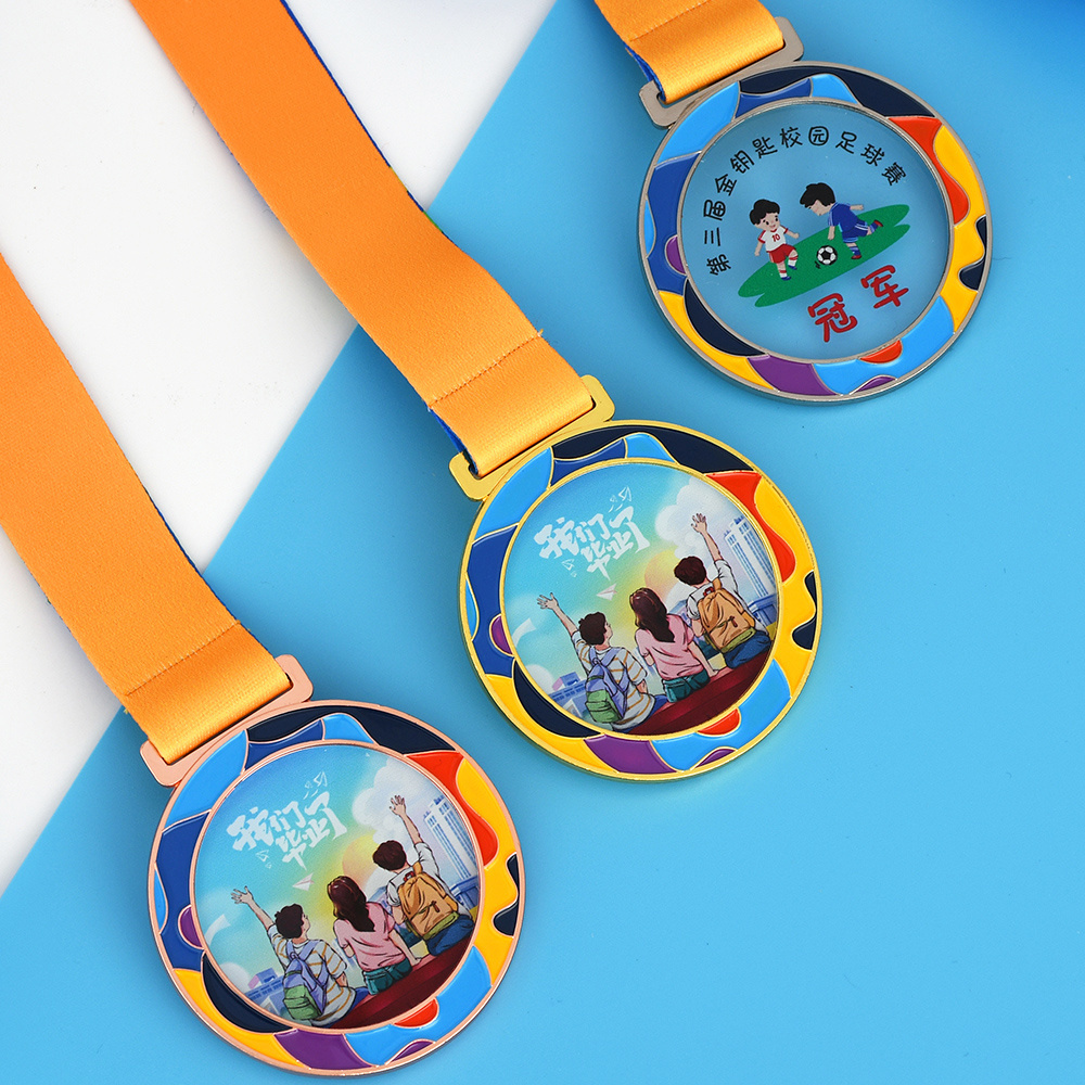 Manufacturer Design Your Own Cartoon Cute Children's Medals Transparent Acrylic Medal Marathon Football Sport Games Award Trophy