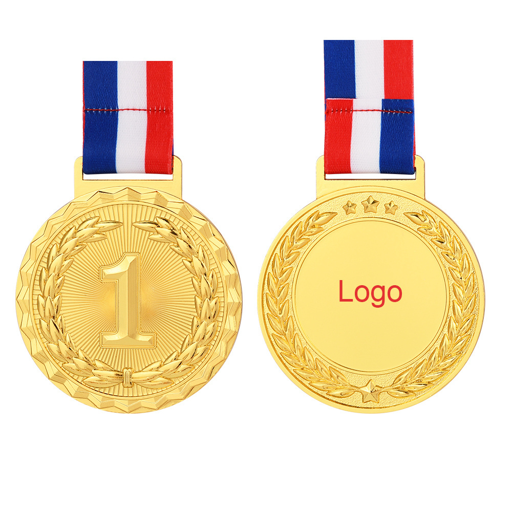 Source Manufacturer Wholesale Price Custom Blank Medals For Any Competition Gold Silver Award Medal Trophy With Good Ribbon