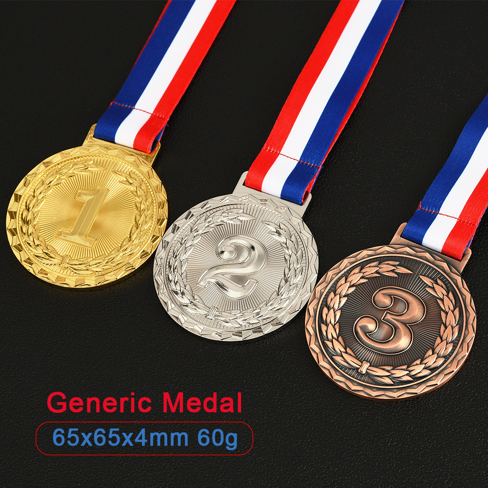 Source Manufacturer Wholesale Price Custom Blank Medals For Any Competition Gold Silver Award Medal Trophy With Good Ribbon